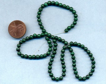 16" Strand of 4mm Malachite Beads