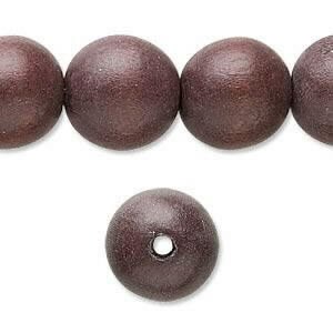 1 Strand of Wood Beads, 15mm, Chocolate Brown