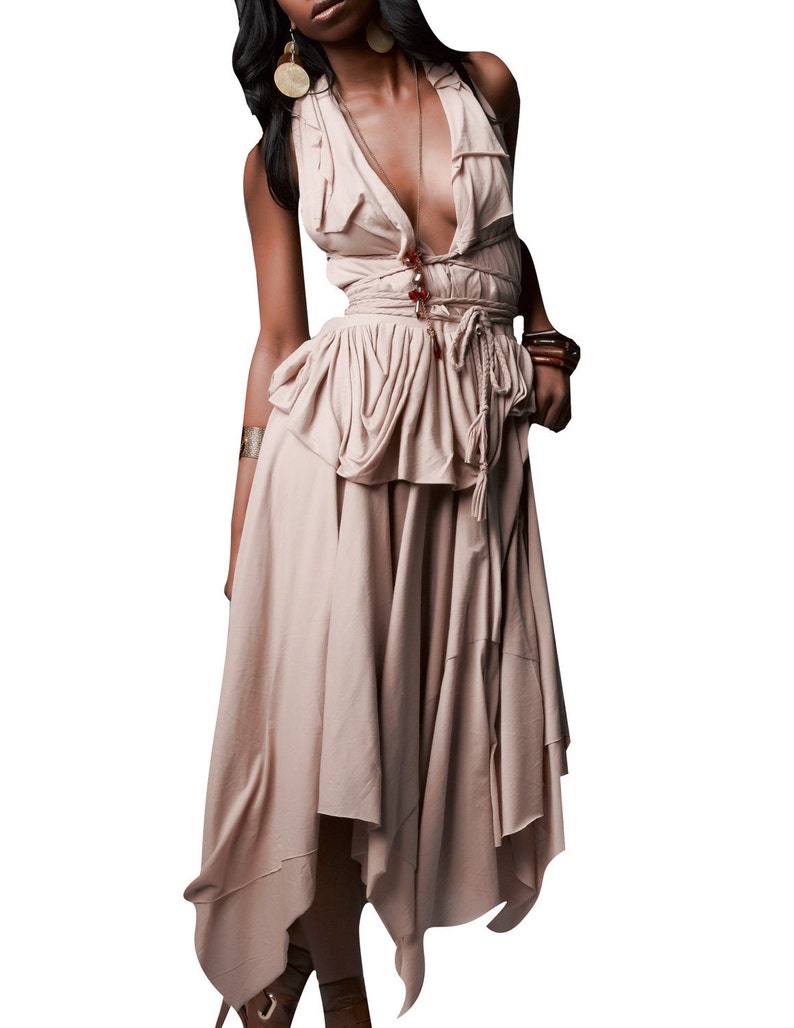 RESISTANCE Convertible Midi Dress, Infinity Dress, Bohemian Dress, Braided Straps Dress, Vacation Dress image 2