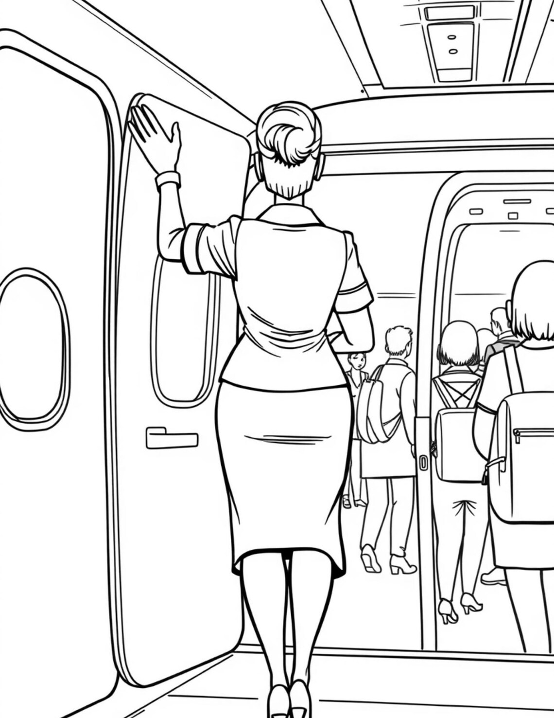 Flight Attendant Coloring Book | Aviation Gift for Cabin Crew & Pilots ...