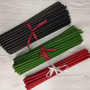 Slim Candles / 100% Pure Beeswax Candles / Set of 20 Slim Beeswax Candles / Thin Meditation Candles / Thin Tapers / Table Decor / Gift Idea