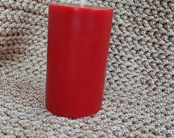 Handmade Pure Beeswax Pillar Candle, Natural Honey Scent, Eco-Friendly Home Decor