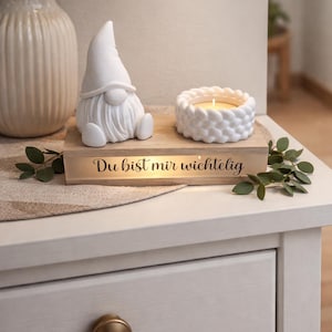 Personalisierte Lichtbox aus Holz mit LED | Nachtlicht mit Wunschname | Geschenk zur Hochzeit, Geburt, Taufe & Geburtstag