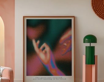 Póster de sanación del niño interior | Lámina de arte curativo | Arte mural de psicología | Impresión de trabajo con sombras | Póster de mentalidad | Decoración de consultorio de terapia