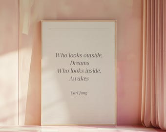 Lámina de Carl Jung | Póster de psicología | Lámina sobre el trabajo con la sombra | Lámina con cita filosófica | Póster sobre la mentalidad | Lámina sobre la manifestación
