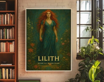 Póster Lilith Feminidad Oscura | Arte mural femenino divino | Impresión de sombras de bruja | Descarga digital de poder femenino | Lilith, diosa femenina