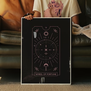 Tarot print | Wheel of fortune Tarot card art print | celestial wall art | divine feminine art | esoteric poster | Spiritual Gift