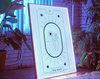 Póster del Tarot El Loco | Arte Boho Minimalista | Póster Espiritual del Tarot | Impresión Digital Boho | Impresión Esotérica Moderna | Decoración Espiritual para el Hogar