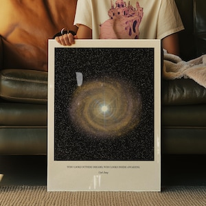 Póster con cita de Carl Jung | Arte mural de psicología | Regalo para psicólogo | Impresión de trabajo con sombras | Regalo de psicología | Arte mural celestial