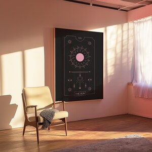 Spiritual Tarot Poster - Celestial Wall Art - Astrology Print - Mystical Digital Download - Tarot Card - Boho Spiritual Decor - Gift for Her