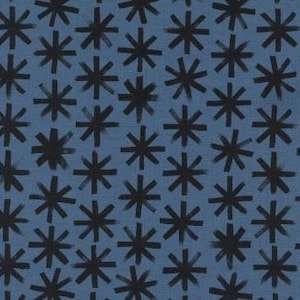 S.S. Bluebird - Plink Plink - Black Unbleached Cotton Fabric / Cotton and Steel