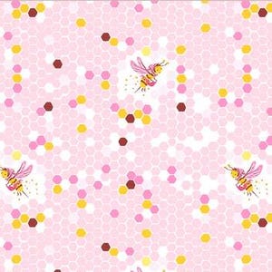 Hex Bee in Pink from Heather Ross Studio Edit Collection by Heather Ross for Windham Fabrics