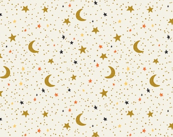 Halloween - October Night - Cream Metallic Fabric Rifle Paper Co. / Cotton and Steel
