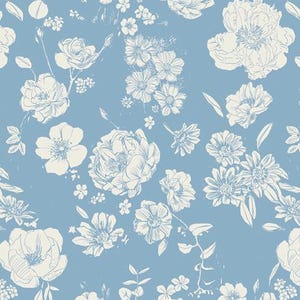 Flowers for Mom Porcelain from Potager Collection Designed by Sharon Holland for Art Gallery Fabrics