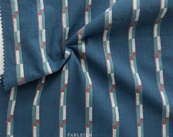 Track Stripe in Navy Monarch Grove Wovens from Fableism