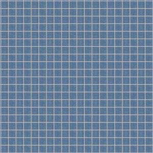 Puede incluir: Primer plano de una tela azul con un patrón de cuadrícula blanca. Las líneas de la cuadrícula están espaciadas uniformemente, creando un diseño geométrico texturizado. La tela tiene una apariencia tejida, lo que sugiere un textil adecuado para varios proyectos.