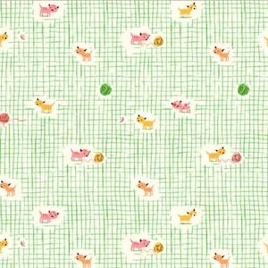 Kitten Plaid in Green from Heather Ross Studio Edit Collection by Heather Ross for Windham Fabrics