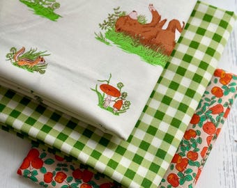 Kit de edredón de tela completa para bebé/niño - Heather Ross Beargrass Ivory