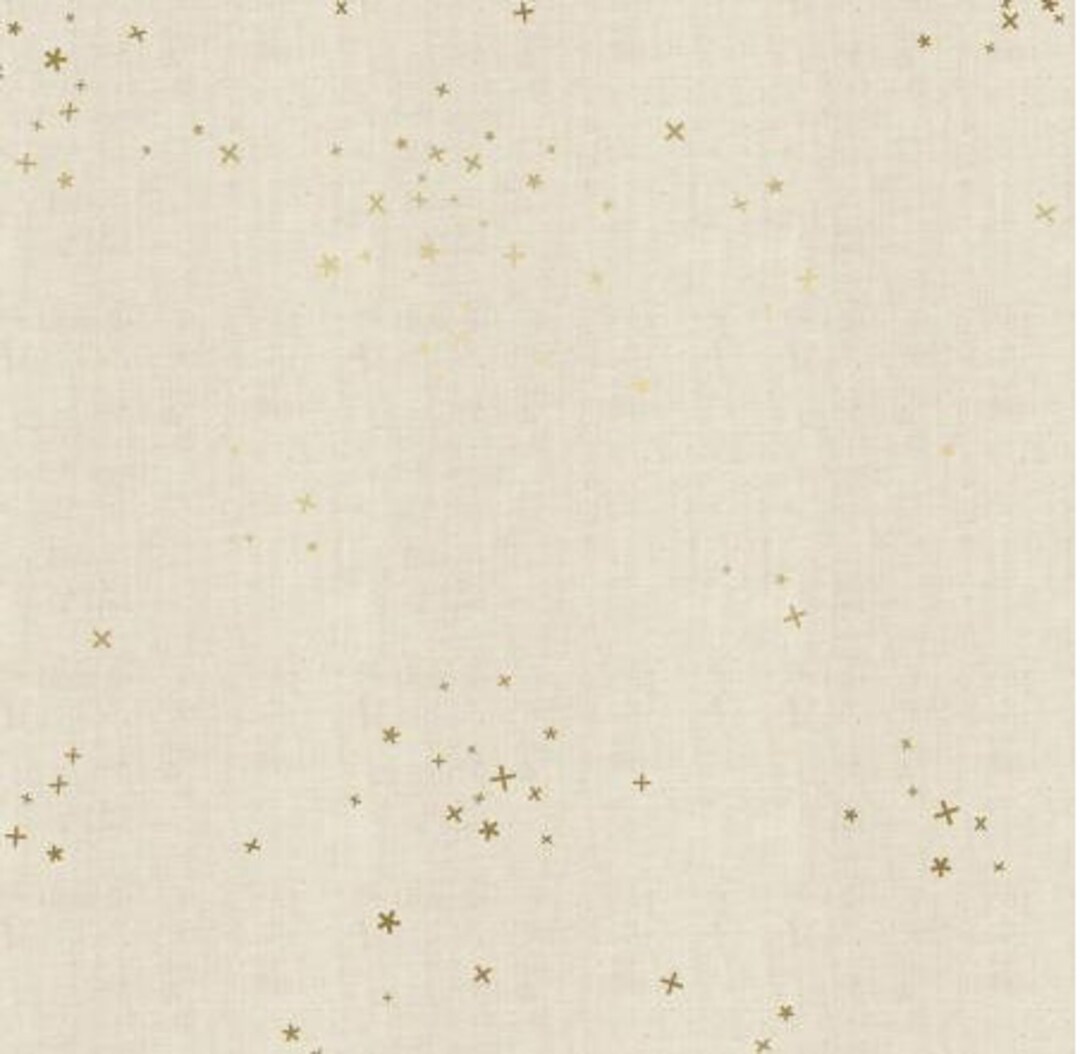 Cottonsteel Basics Freckles Twinkle Unbleached Metallic Fabric / Cotton