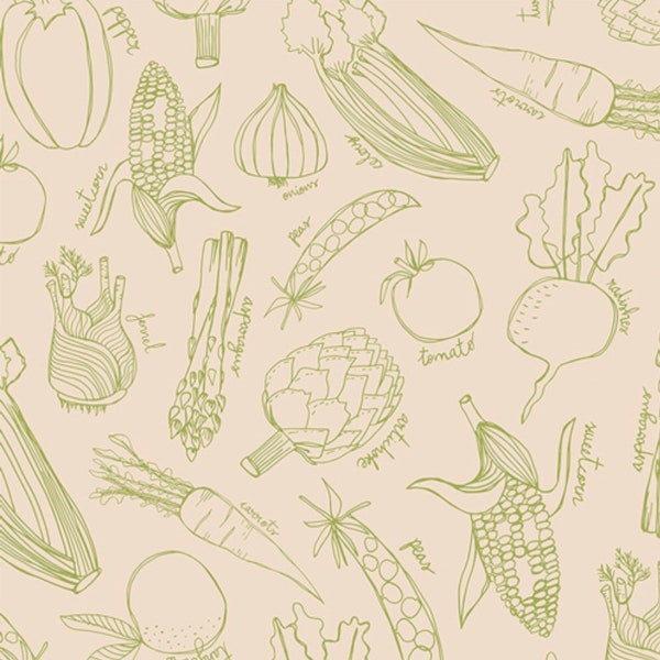 Grow Your Own from Grow & Harvest Collection by Alexandra Bordallo for Art Gallery Fabrics