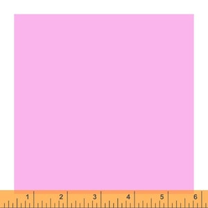 May include: A solid pink square with a ruler at the bottom. The ruler is marked with numbers 1 through 6.