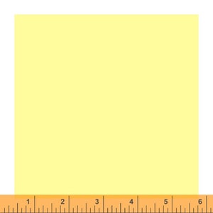 May include: A solid yellow square with a ruler underneath. The ruler is marked with numbers 1 through 6.
