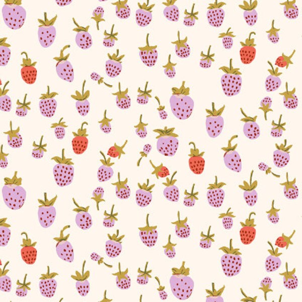 Briar Rose, Strawberry, Lilac by Heather Ross from 108" Quilt Back Collection for Windham Fabrics Wide Back