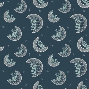 Serendipity's Symphony - Night Sky - Deep Cerulean Fabric / Cotton and Steel