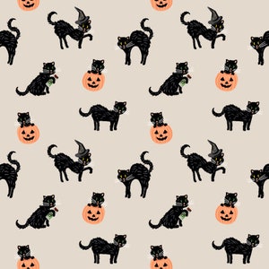 Halloween - Black Cat - Linen - Rifle Paper Co. / Cotton and Steel