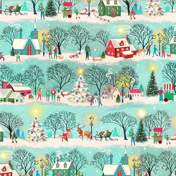 Festive Village Day from Christma Village Collection by Whistler Studios for Windham Fabrics