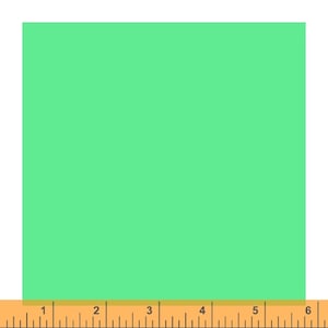 以下が含まれることがあります： 下部に定規が付いた、無地の緑色の正方形。定規には1から6までの数字が記されています。