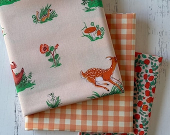Kit de edredón de tela entera tamaño manta - Beargrass Peach