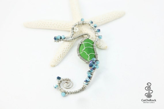 Draht Umwickelt Meer Glas Seepferdchen Anhanger Schmuck Meer Glas Schmuck Seepferdchen Seepferdchen Grun Meer Glas Schmuck Meer Glasanhanger