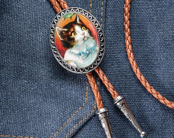 Corbata de bolo para mascotas personalizada, corbata de bolo de boda - regalos occidentales para él, accesorios de corbata de cuero, corbata de bolo con foto personalizada, corbata de bolo con logotipo personalizado