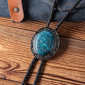 Bolo stropdas, bolo stropdas bruiloft - westerse cadeaus voor hem/haar, cowboy bolo stropdas, leren stropdas accessoires zwarte ketting, huwelijkscadeaus