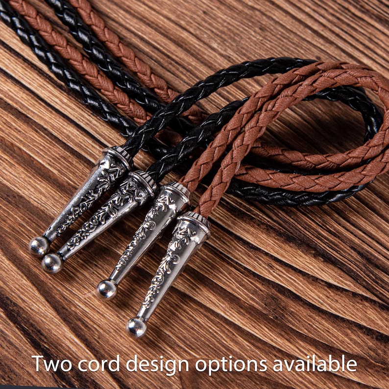 Bolo Tie, Southwestern Black Stone Bolo Tie, Bolo Tie - Gif for Husband, Bolo Tie with Leather Cord, Western Cowboy Ties, Wedding Gifts image 10