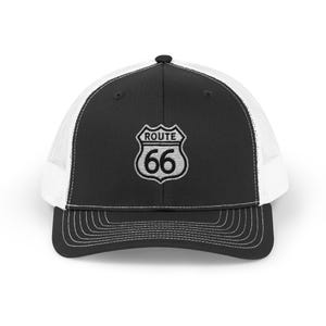 Route 66 Trucker Hat | Embroidered Highway Cap | Vintage Road Trip Hat | Classic Americana Gift | Adjustable Mesh Cap