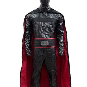 Moff Gideon Inspired Star Wars Cosplay Costume | 4-Piece Black Red Mandalorian Outfit | Unisex Leather & Cotton Set with Belt