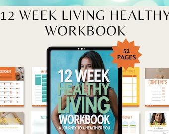12-Week Healthy Living Workbook: MRR/PLR Digital Wellness Planner (Resell Rights)