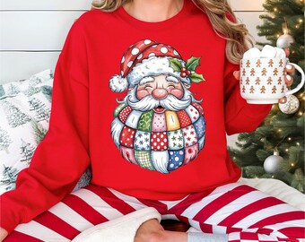 Christmas Santa T-Shirt Sweatshirt, Happy Christmas Shirt, Winter Holiday Hoodie, Funny Xmas Vibes Matching Sweater, Xmas Lights Tee