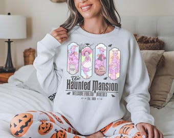 Disney The Haunted Mansion Sweatshirt, Disney Purple Dragon Halloween Shirt, Spooky Season Haunted Houses Sweater, Halloween Figment Shirt