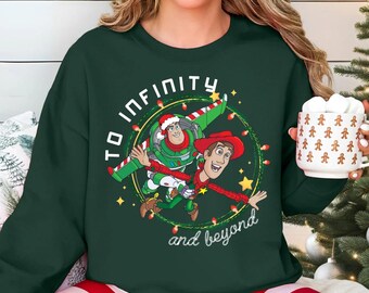 To Infinity and Beyond Sweatshirt, Toy Story Christmas Shirt, Disney Buzz Woody Tee, Disney Pixar Xmas Tee, Disney Family Matching Shirts