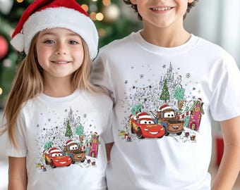 Disney McQueen Mater Christmas Sweatshirt, Xmas Lightning McQueen Tow Mater Tee, Disney Cars Xmas Theme Tee, Disney Family Matching Sweater