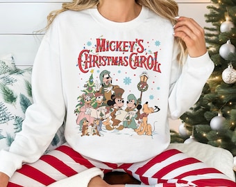 Mickey's Christmas Carol Sweatshirt, Disney Mickey&Co Xmas Shirt, Disney Mickey and Friends Shirt, Festive Xmas Tee, Disney Park Xmas Tee