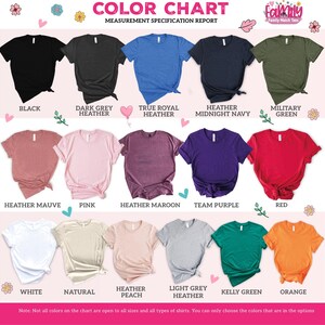 the color chart for a t - shirt