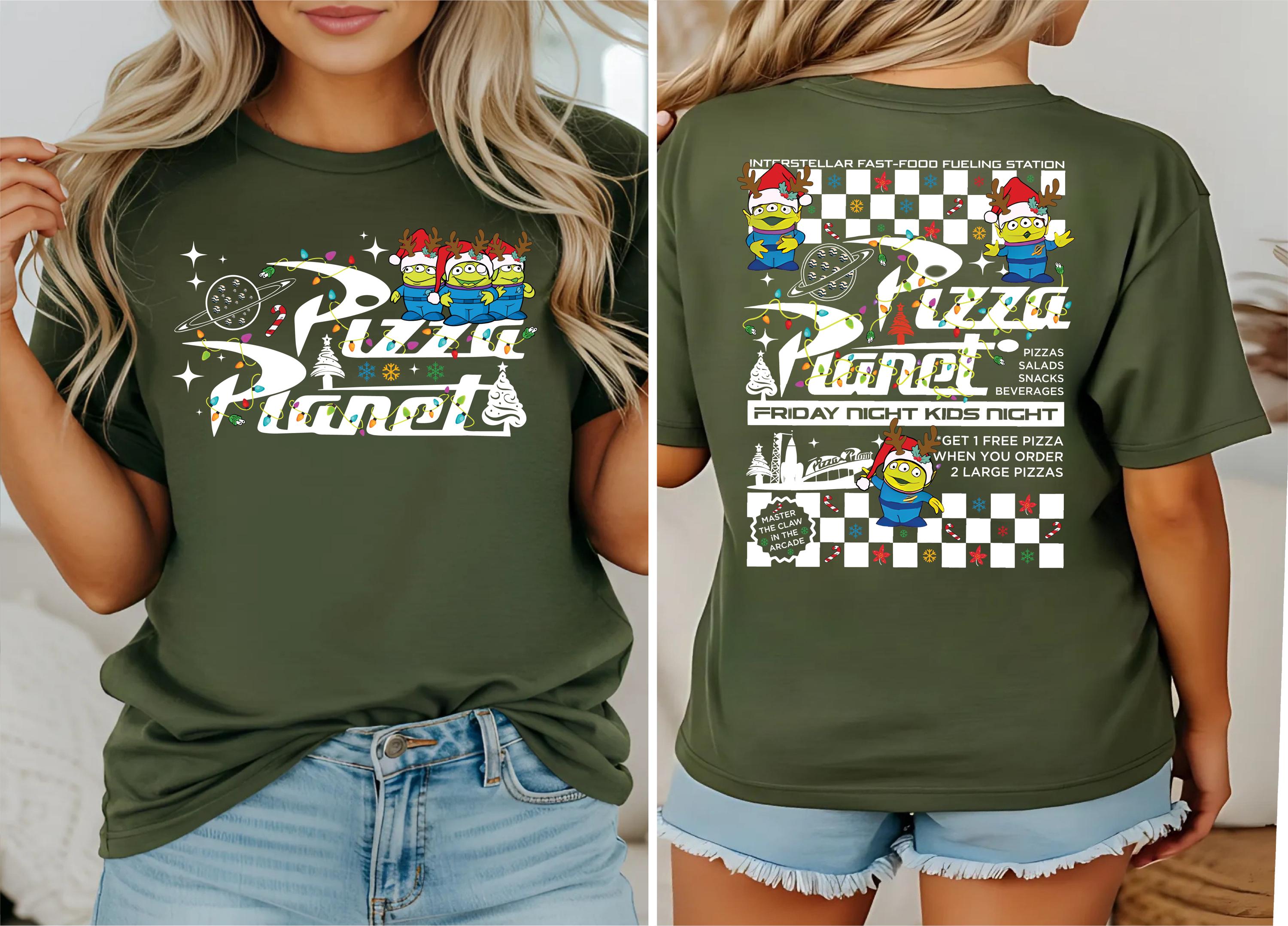 Toy Story Pizza Planet Sweatshirt, Disney Aliens Christmas Shirt, Disney Pizza Aliens Tee, Disney Pixar Xmas Tee, Disney Funny Shirts