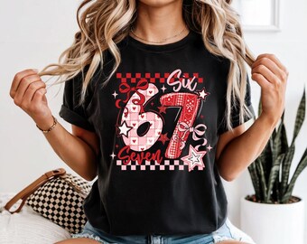 Koszulka Coquette 6 7 Valentine, zabawna bluza walentynkowa Six Seven, modny sweter walentynkowy z viralowym memem 6 7, prezent walentynkowy 6 7