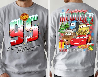 McQueen Xmas Sweatshirt, Disney Cars Christmas Shirt, Lightning McQueen Tee, Disney Cars Xmas Theme Tee, Disney Family Matching Sweater
