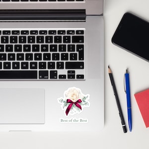 Blumen Aufkleber | Rose Vinyl Aufkleber | Schleife Wasserdichte Etiketten für Laptops, Wasserflaschen | Ästhetische Geschenkidee | Rosen Aufkleber | Beste Aufkleber