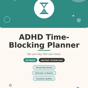 ADHS-Zeitplaner, Stundenplan, Schätzung vs. Realität Protokoll (Druckbares PDF)